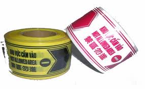 Cuộn rào công trình lõi giấy mầu trắng đỏ, hoặc vàng đen