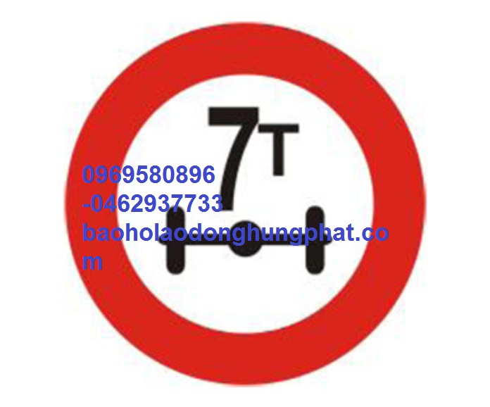Biển số 116  hạn chế trọng lượng trên trục xe 